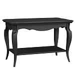 Стол журнальный черный из массива бука с полкой в стиле прованс Black Provence варинант исполнения - 1 | Loft Concept в Саратове