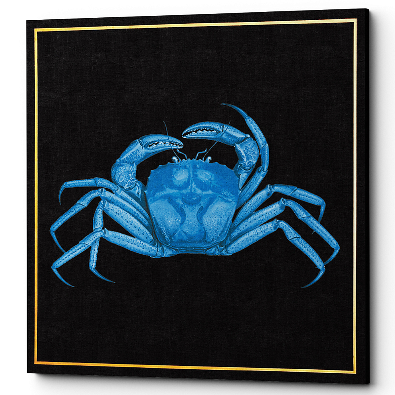 Постер Blue Crab Poster Черный Морская синь в Саратове | Loft Concept 