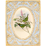 Декоративный постер с изображением птиц в раме с рельефным растительным узором Blooming Birds Poster варинант исполнения - 6 | Loft Concept в Саратове