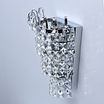 Бра настенное цвета хром с прозрачными квадратными хрустальными подвесками Crystal Regena варинант исполнения - 4 | Loft Concept в Саратове