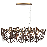 Люстра подвесная линейная с переплетенными металлическими лентами и цепочками Atlantis Chain варинант исполнения - 4 | Loft Concept в Саратове