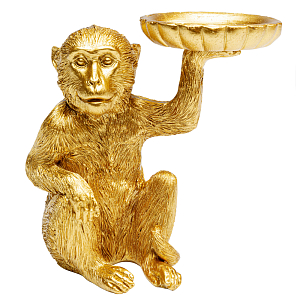 Подсвечник золотая обезьяна с блюдцем Golden Monkey