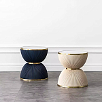 Дизайнерский журнальный стол фактурный с круглой белой столешницей Luler варинант исполнения - 2 | Loft Concept в Саратове