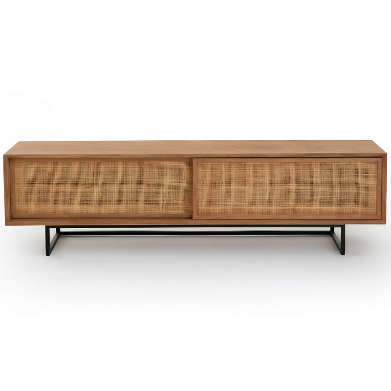 ТВ-тумба из массива тика Busto TV Stand Древесина Черный ТВ-тумба из массива тика Busto TV Stand Древесина Черный в Саратове | Loft Concept