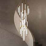 Люстра в современном стиле с 30-ю каскадными светодиодными лампами Golden LED Rain варинант исполнения - 1 | Loft Concept в Саратове