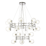 Люстра подвесная с двумя ярусами и 24-ю рельефными прозрачными плафонами из стекла Perforated Glass Bubbles варинант исполнения - 1 | Loft Concept в Саратове