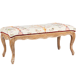 Банкетка из массива бука бежевая с растительным орнаментом Raffael Beige Floral Banquette варинант исполнения - 1 | Loft Concept в Саратове