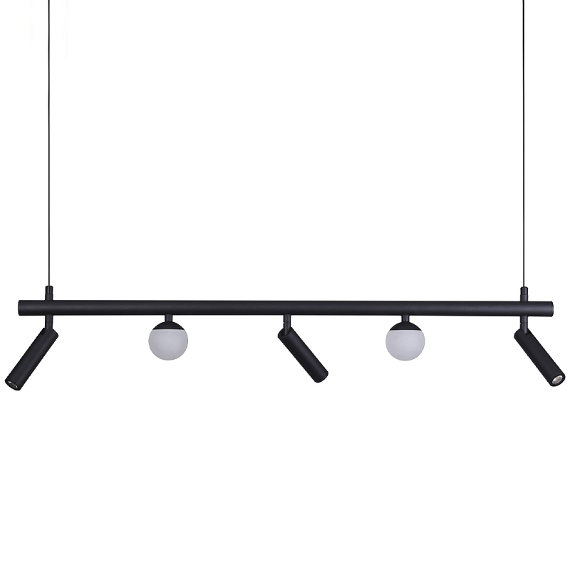 Линейный светодиодный светильник Longo Linear Hanging Lamp Черный Белый Линейный светодиодный светильник Longo Linear Hanging Lamp Черный Белый в Саратове | Loft Concept