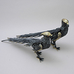 Статуэтка бронзовая пара Фазаны синие Bronze Birds варинант исполнения - 2 | Loft Concept в Саратове