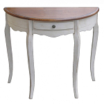 Деревянная консоль полукруглая с ящиком в стиле прованс Interiors Romance варинант исполнения - 1 | Loft Concept в Саратове