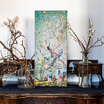 Постер на холсте в стиле шинуазри с изображением сада Chinoiserie Imperial Garden Peacocks on a Tree варинант исполнения - 3 | Loft Concept в Саратове