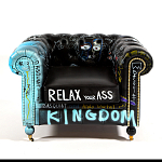 Кресло "Баския и Уорхол" Basquiat Warhol graffiti chair натуральная кожа варинант исполнения - 2 | Loft Concept в Саратове