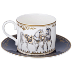 Чайный сервиз из фарфора с изображением лошадей на 6 персон 14 предметов Porcelain Horse Set варинант исполнения - 3 | Loft Concept в Саратове