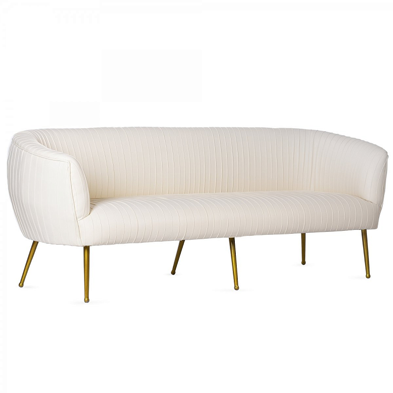 Софа Souffle Settee Leather ivory leather Белый Бронза в Саратове | Loft Concept 