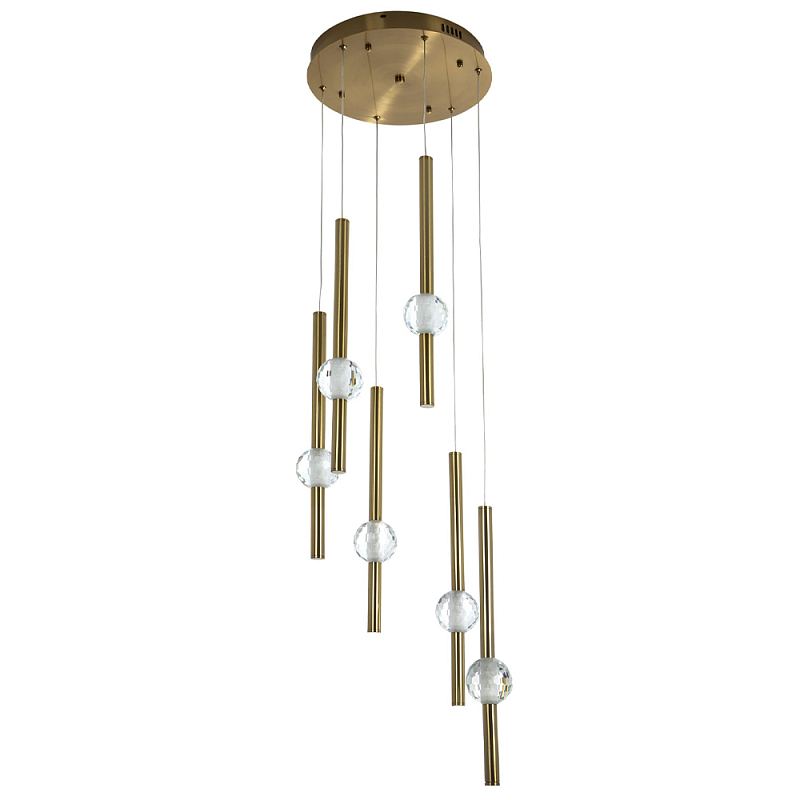 Каскадная люстра Celestin Spheres Brass Chandelier Прозрачный Латунь Каскадная люстра Celestin Spheres Brass Chandelier Прозрачный Латунь в Саратове | Loft Concept