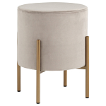 Бежевый пуф на золотистых ножках SANJAY варинант исполнения - 1 | Loft Concept в Саратове