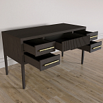 Большой Рабочий стол Primo с 5 выдвижными ящиками Темный орех варинант исполнения - 6 | Loft Concept в Саратове