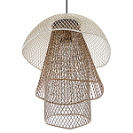 Подвесной светильник Beige Gold Mesh Tube Lampshade Hanging Lamp варинант исполнения - 3 | Loft Concept в Саратове