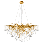 Люстра подвесная с прозрачными стеклянными подвесками в форме капель Диаметр 100 см Droplet Chandelier варинант исполнения - 2 | Loft Concept в Саратове