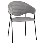 Серый стул с обивкой из искусственной замши Alexis варинант исполнения - 1 | Loft Concept в Саратове