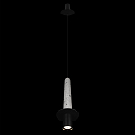 Подвесной светильник с узким цилиндрическим плафоном и черным металлическим декором Concrete Pipe варинант исполнения - 11 | Loft Concept в Саратове