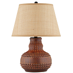 Настольная лампа темно-коричневая с тканевым абажуром в форме конуса Сhieftain варинант исполнения - 3 | Loft Concept в Саратове