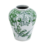 Ваза с зелеными цветочными и птичьими мотивами Vase Inspired by Nature варинант исполнения - 1 | Loft Concept в Саратове
