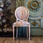 Стул из массива бука светло-серый с растительным орнаментом Raffael Angel Grey Chair варинант исполнения - 2 | Loft Concept в Саратове