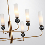 Люстра на штанге с 8-ю цилиндрическими матовыми плафонами и шарами из камня Orb Essence варинант исполнения - 7 | Loft Concept в Саратове