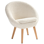 Кресло на деревянных ножках с обивкой из ткани букле Aldo Boucle Armchair варинант исполнения - 1 | Loft Concept в Саратове