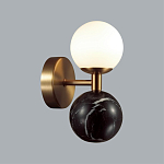 Бра с шарообразным матовым плафоном и шаром из камня на металлическом основании Orb Essence варинант исполнения - 8 | Loft Concept в Саратове