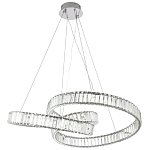 Подвесная люстра в виде изогнутых колец с хрустальным декором Ring Horizontal Oculus Chrome Light Chandelier варинант исполнения - 2 | Loft Concept в Саратове