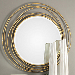 Золотое настенное круглое зеркало Golden Orbit варинант исполнения - 1 | Loft Concept в Саратове