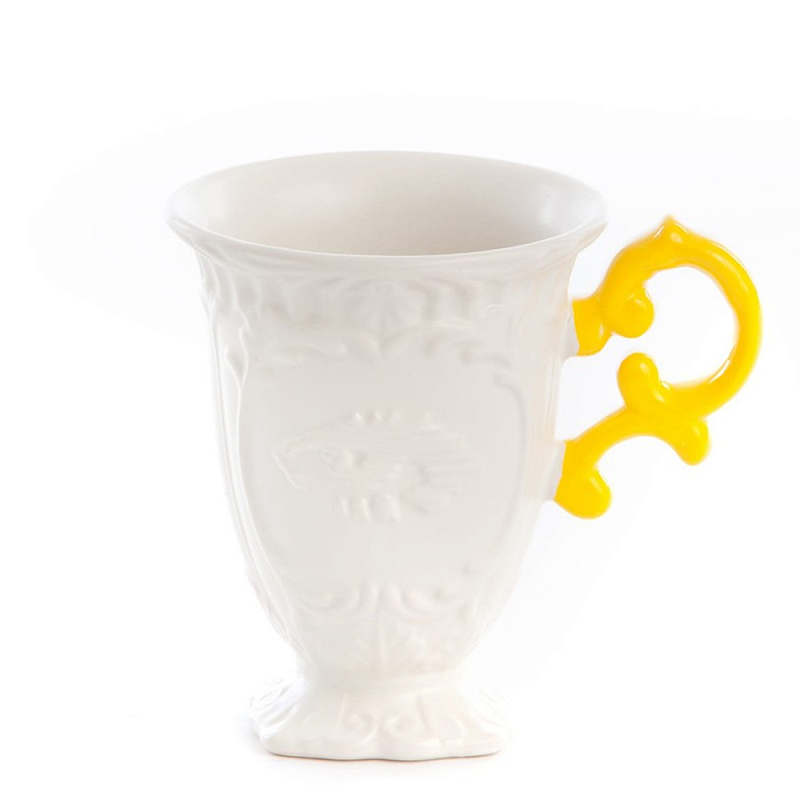 Кружка Seletti I-Mug Yellow Белый Желтый в Саратове | Loft Concept 