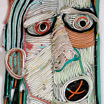 Арт-Объект плетеный из нитей большой портрет Joana Schneider  варинант исполнения - 2 | Loft Concept в Саратове