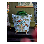 Кашпо из голубого фарфора с бронзовыми элементами Blue Garden варинант исполнения - 5 | Loft Concept в Саратове