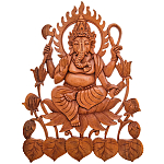 Панно из дерева Ганеша Panel With Animals варинант исполнения - 1 | Loft Concept в Саратове