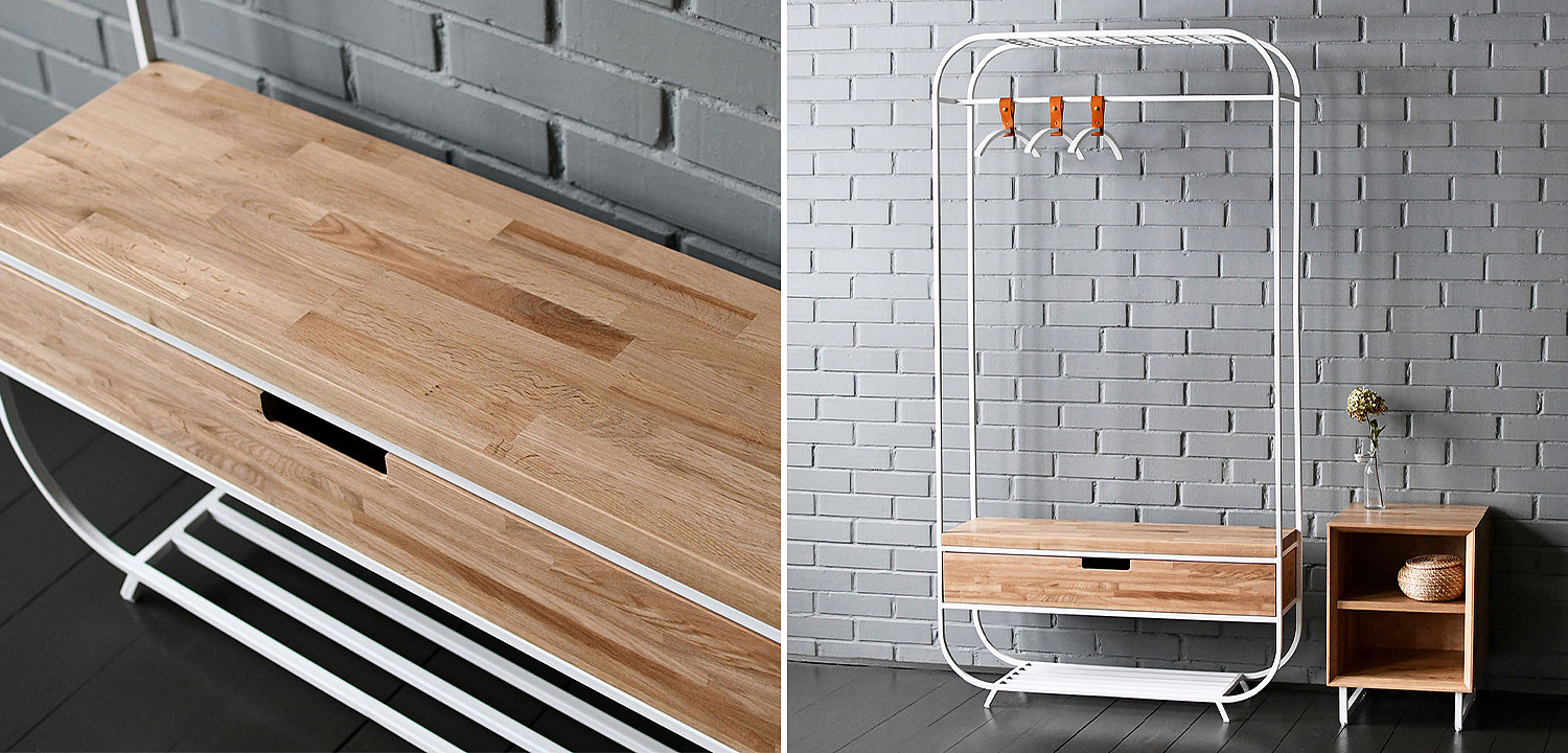 Рейл с выдвижным ящиком Ewing White Industrial Metal Rust Clothes Rail Рейл с выдвижным ящиком Ewing White Industrial Metal Rust Clothes Rail - Loft-Concept в Саратове