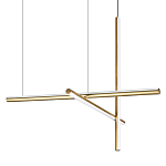 Люстра с 3-мя  пересекающимися цилиндрическими плафонами на тонких тросах Trumpet tube варинант исполнения - 1 | Loft Concept в Саратове