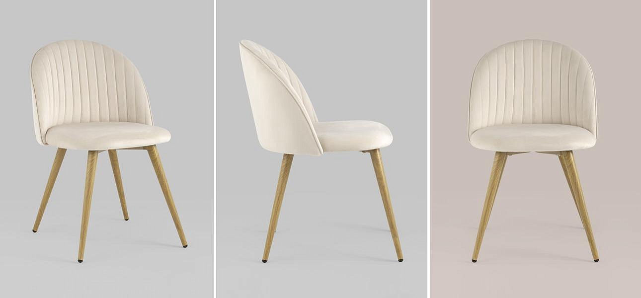 Стул Miruna Chair Молочный Велюр Стул Miruna Chair Молочный Велюр - Loft-Concept в Саратове