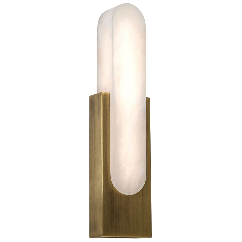 Бра MIRCA светильник с имитацией камня Stone Bronze Wall Lamp Белое матовое стекло Бронза в Саратове | Loft Concept 