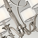 Люстра с белыми тканевыми абажурами в прозрачных стеклянных цилиндрах Kichler варинант исполнения - 3 | Loft Concept в Саратове