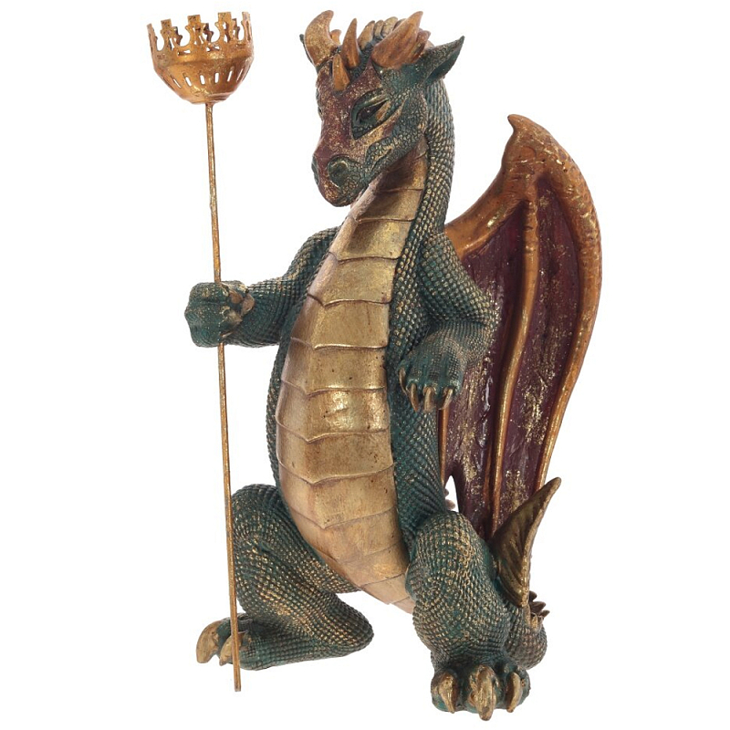 Подсвечник в виде дракона Dragon candlestick Green Brown Зеленый Коричневый Золотой Подсвечник в виде дракона Dragon candlestick Green Brown Зеленый Коричневый Золотой в Саратове | Loft Concept