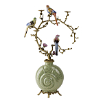 Подсвечник с декором из птиц на ветвях из фарфора с бронзовыми элементами Birds of Paradise варинант исполнения - 3 | Loft Concept в Саратове