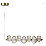 Подвесной светильник линейный с 7-ю рифлеными стеклянными шарами Marcelh Light варинант исполнения - 2 | Loft Concept в Саратове