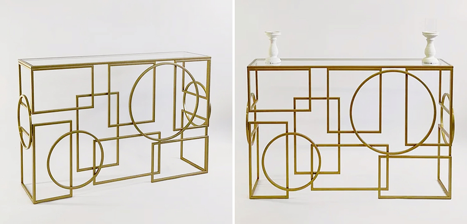 Консоль Geometric Figures Gold Console Консоль Geometric Figures Gold Console - Loft-Concept в Саратове