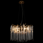 Люстра подвесная круглая в виде ветвей деревьев бронзового цвета с прозрачными подвесками-каплями Droplet Chandelier варинант исполнения - 4 | Loft Concept в Саратове