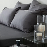 Постельное белье однотонное из сатина темно-серого цвета Eden Line варинант исполнения - 3 | Loft Concept в Саратове