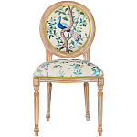 Стул из массива бука бежевый с изображением птиц в саду Beige Green Chinoiserie Blue Bird Chair варинант исполнения - 1 | Loft Concept в Саратове