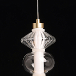 Подвесной светильник с вертикальной композицией из прозрачных и янтарных стеклянных шаров и ромбов Gabriel Scott Luna варинант исполнения - 9 | Loft Concept в Саратове